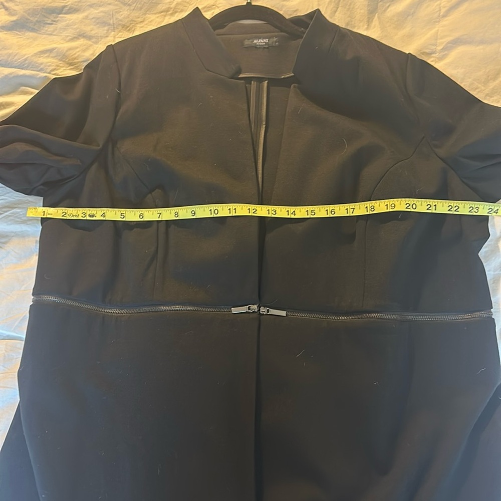 Alfani Longline Black Blazer with zipper detail size 2X